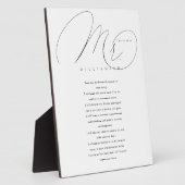 Seine Vows Elegant Mr. Newlyweds Wedding Vows Whit Fotoplatte (Seite)