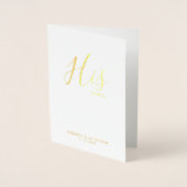 'Seine Vows' Elegant Wedding Vows Gold Folienkarte (Vorderseite)
