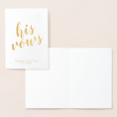 'Seine Vows' Eleganter echter Goldfoil Hochzeitsvo Folienkarte (Anzeige)