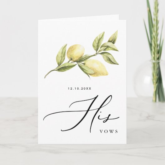 SEINE Vows Yellow Lemon Wedgs Card Ankündigung (Vorderseite)