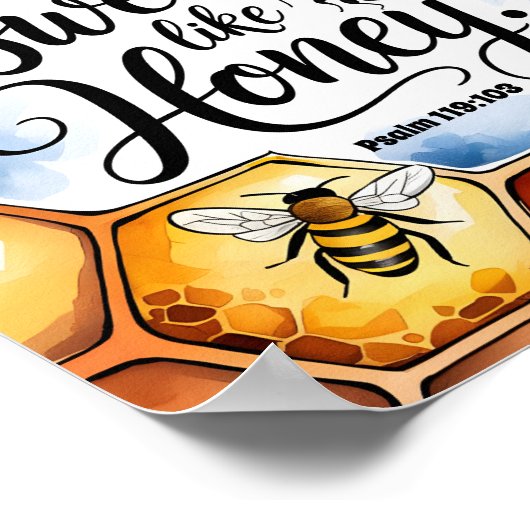 Seine Worte sind süß wie die Christliche Kunst der Poster (Ecke)