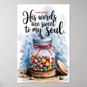 Seine Worte sind süße, Christliche Kinderzimmer Wa Poster (Vorne)