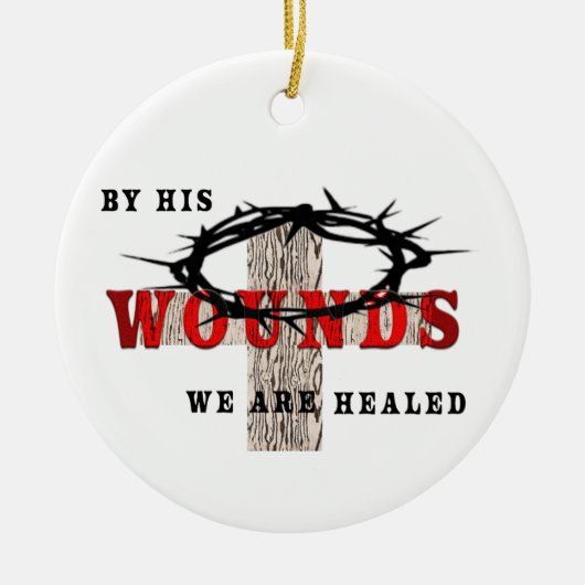 seine Wunden Keramik Ornament (Vorne)