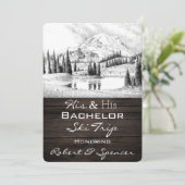Seinen Bachelor Party Ski Trip einladen Einladung (Stehend Vorderseite)