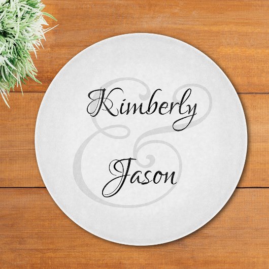 Seinen und ihre Skriptnamen, schwarz & grau Schneidebrett