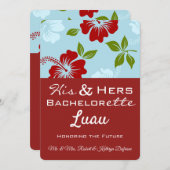 Seiner & ihrer Bachelor/Bachelorette Luau Einladun Einladung (Vorne/Hinten)