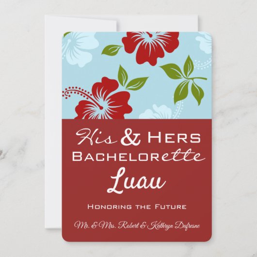 Seiner & ihrer Bachelor/Bachelorette Luau Einladun Einladung (Vorderseite)