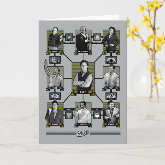 Seinfeld | Character Relationship Chart Karte (Gelbe Blume)