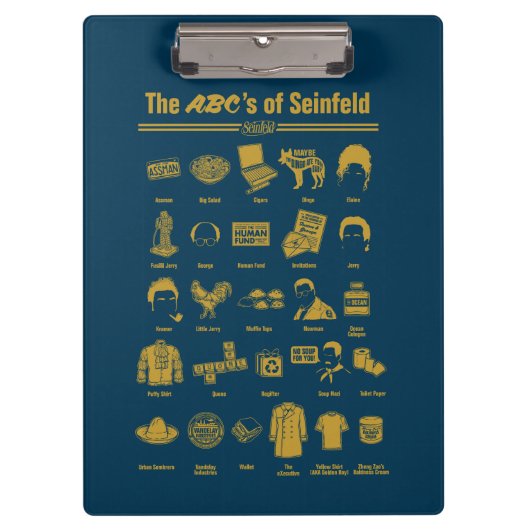Seinfeld | Die ABCs von Seinfeld Infographic Klemmbrett (Vorderseite)