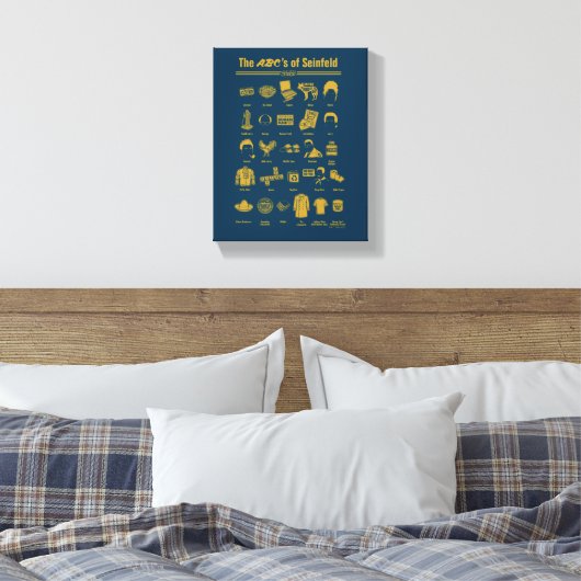Seinfeld | Die ABCs von Seinfeld Infographic Leinwanddruck (Insitu (Schlafzimmer))