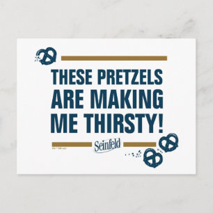 Seinfeld "Diese Bretzels" Typografie Graphic Postkarte