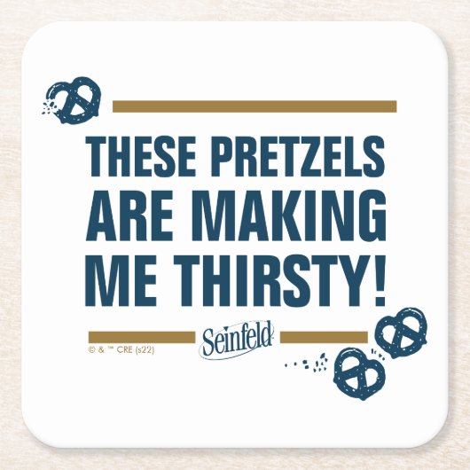 Seinfeld | "Diese Bretzels" Typografie Graphic Rechteckiger Pappuntersetzer (Vorderseite)