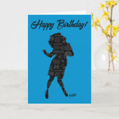 Seinfeld | Elaine Dance Silhouette Birthday Karte (Gelbe Blume)