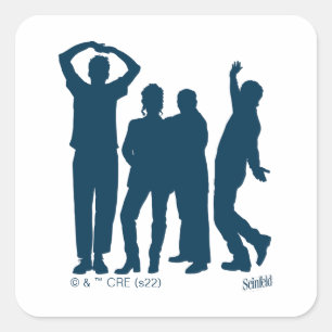 Seinfeld   Group Silhouette Graphic Quadratischer Aufkleber