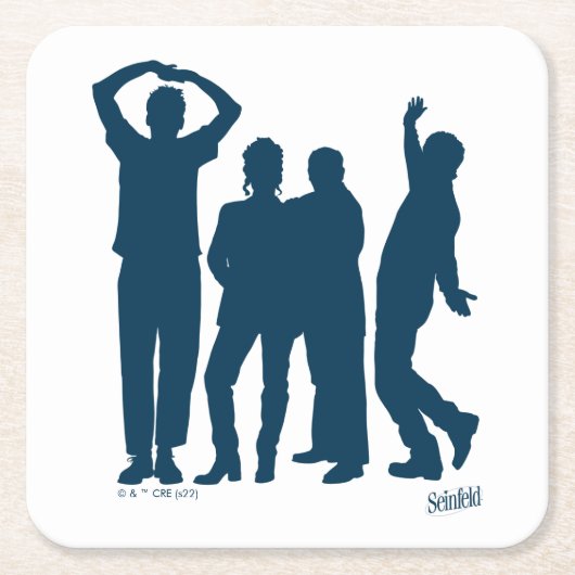 Seinfeld | Group Silhouette Graphic Rechteckiger Pappuntersetzer (Vorderseite)