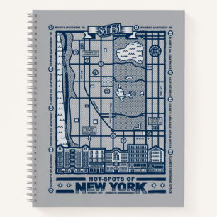 Seinfeld   Hot Spots auf der New Yorker Karte Notizblock