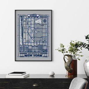 Seinfeld   Hot Spots auf der New Yorker Karte Poster