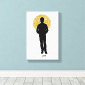 Seinfeld | Jerry Seinfeld Silhouette Leinwanddruck (Insitu (Holzboden))