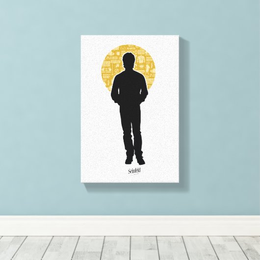 Seinfeld | Jerry Seinfeld Silhouette Leinwanddruck (Insitu (Holzboden))
