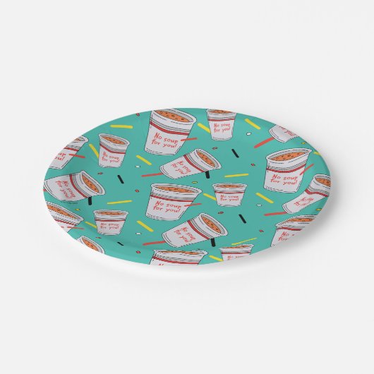 Seinfeld | Keine Suppe für Ihr Muster Pappteller (Schrägansicht)