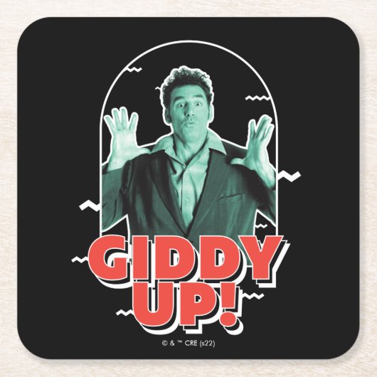 Seinfeld | Kramer - Giddy Up! Rechteckiger Pappuntersetzer (Vorderseite)