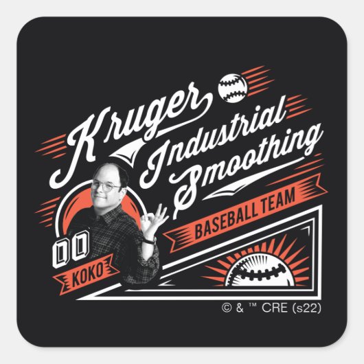 Seinfeld | Kruger Industrial Baseball Team Quadratischer Aufkleber (Vorderseite)