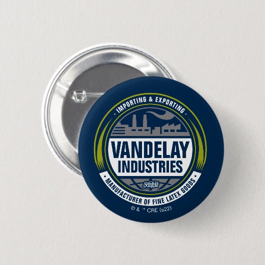 Seinfeld | Logo von Vandelay Industries Button (Vorne & Hinten)