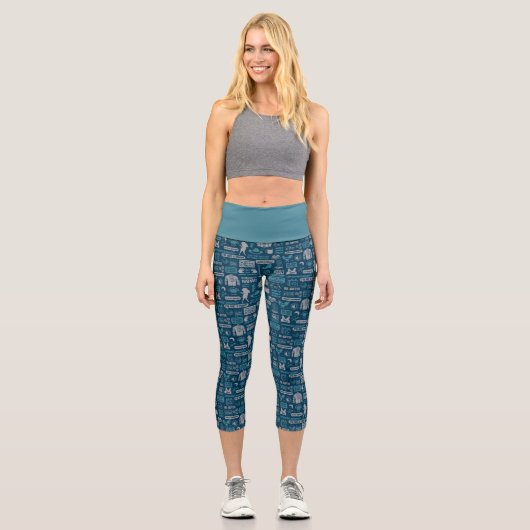 Seinfeld | Meme Pattern Capri Leggings (Vorderseite)