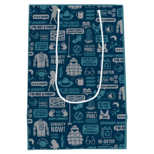 Seinfeld | Meme Pattern Mittlere Geschenktüte (Rückseite)