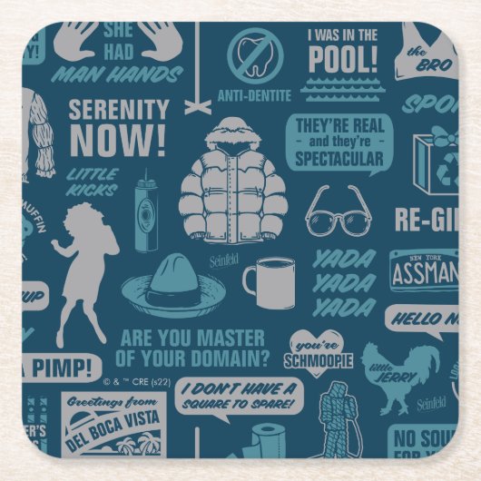 Seinfeld | Meme Pattern Rechteckiger Pappuntersetzer (Vorderseite)