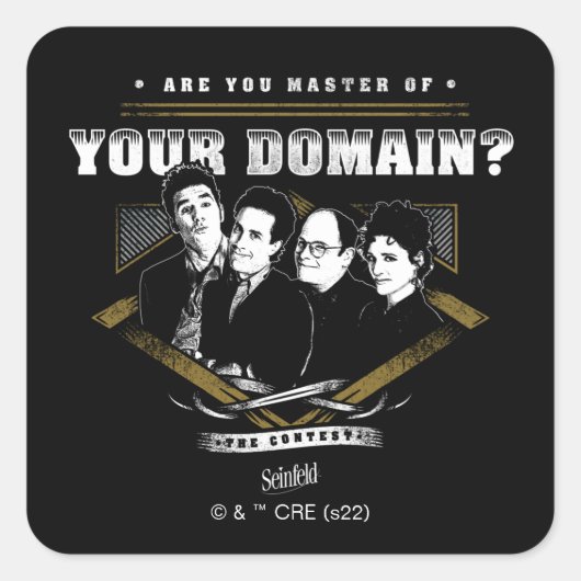 Seinfeld | Sind Sie Master Ihrer Domain? Quadratischer Aufkleber (Vorderseite)