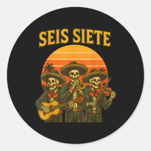 Seis Siete Lustig 67 Meme Mexikanisch Los Muertos Runder Aufkleber