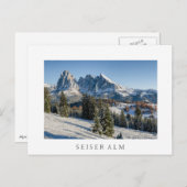 Seiser Alm Winterlandschaft Weiße Postkarte (Vorne/Hinten)