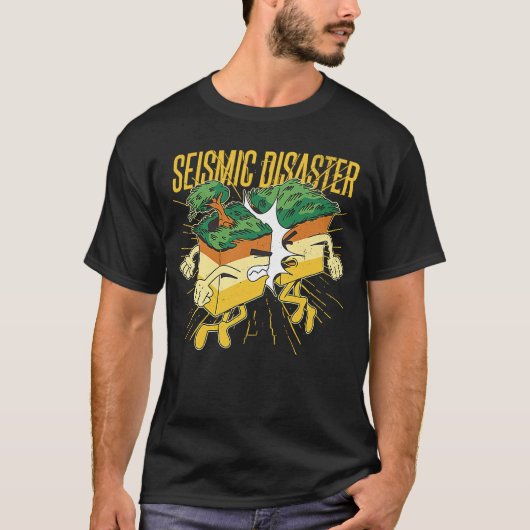 Seismischer Desaster Tektonische Teller Lehrer T-Shirt (Vorderseite)