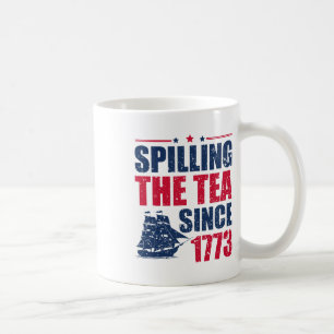 Seit 1773 am 4. Juli das Tee verbreiten vier Kaffeetasse