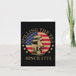 Seit 1773 am 4. Juli das Tee verbreiten vier Karte