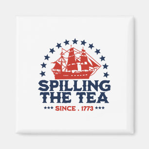 Seit 1773 am 4. Juli das Tee verbreiten vier Magnet