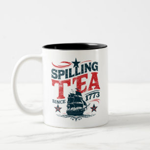 Seit 1773 Tee verschütten Lustiger 4. Juli Zweifarbige Tasse