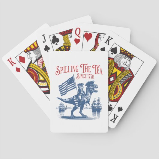 Seit 1773 Tee verschütten - süßes Zitat Spielkarten (Rückseite)