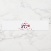 Seit 1776 - American Flag Typografy - Patriotic Wasserflaschenetikett (Einzelnes Label)