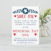 Seit 1776 - American Pride / Memorial Day GRILLEN Einladung (Stehend Vorderseite)