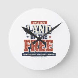 Seit 1776 Land der Freien Patriotische USA Wanduhr