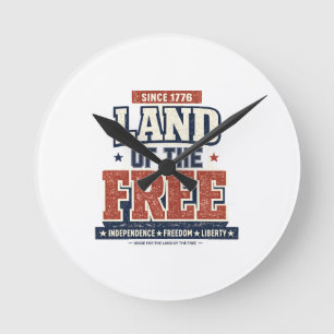Seit 1776 Land der Freien Patriotische USA Wanduhr
