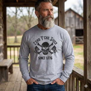 Seit 1776 Null F*cken gegeben Patriotischer Totenk T-Shirt