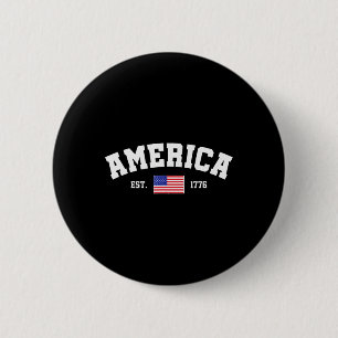 Seit 1776 Patriotische US-amerikanische Flagge 4. Button