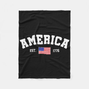 Seit 1776 Patriotische US-amerikanische Flagge 4. Fleecedecke