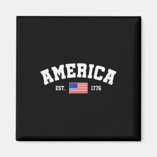 Seit 1776 Patriotische US-amerikanische Flagge 4. Magnet