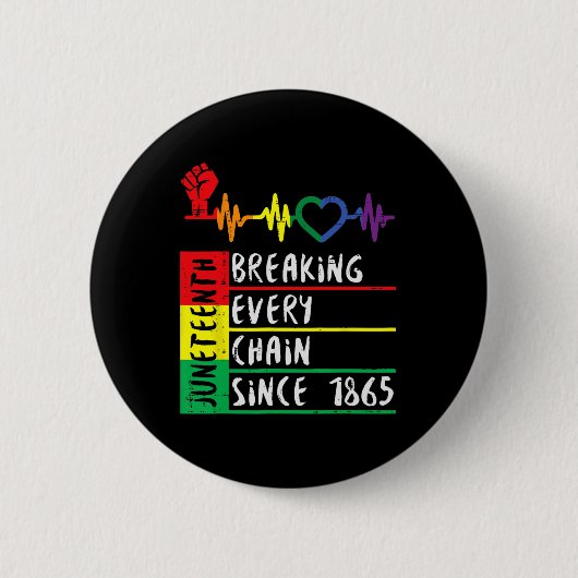 Seit 1865 jede Kette brechen Juneteenth Freiheit Button (Vorderseite)