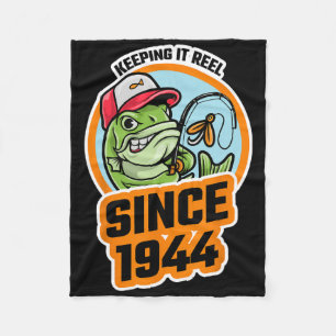 Seit 1944 Reel halten Fischer Fischerin B Fleecedecke