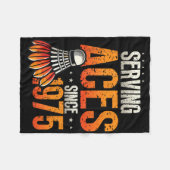 Seit 1975 bedient Badminton Lover 50. Geburtstag Fleecedecke (Vorderseite (Horizontal))